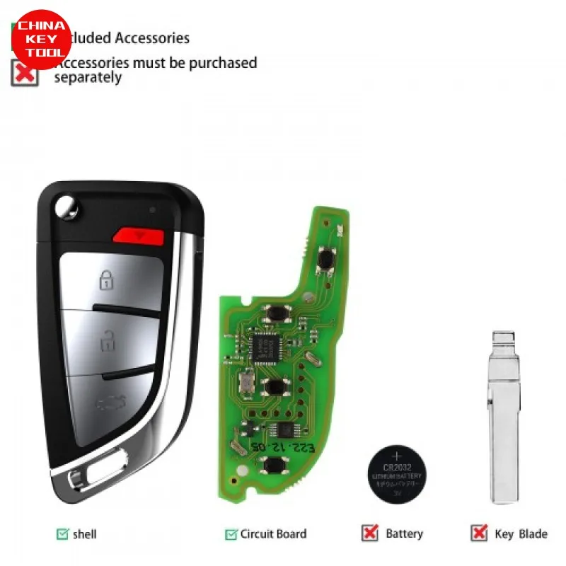 1PCS Xhorse XSKFF0EN Smart Key Knife Style 4 Buttons