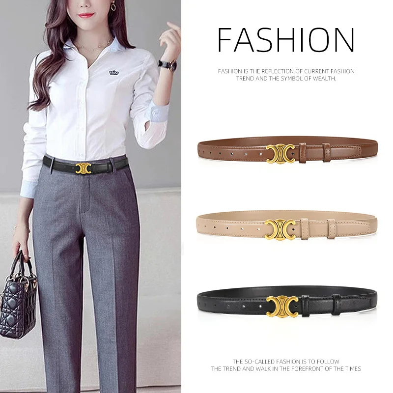 Модные женские кожаные ремни высокого качества с золотой пряжкой, лучшее подходящее платье, джинсовые ремни для женщин