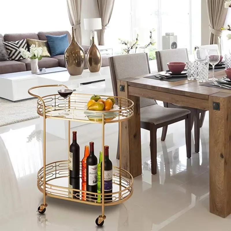 Hot Sale Globe Gold Metal Glass Mini Trolley Bar Cart