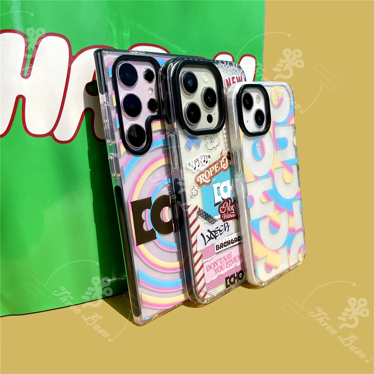 حافظة هاتف JIN ECHO لهاتف آيفون 17 Air 17+ 16 PRO MAX 16E 15 PRO MAX 6 7 SE2 8 Plus XR XS MAX 12 Pro 11 13 Pro 13 Mini 14 Promax