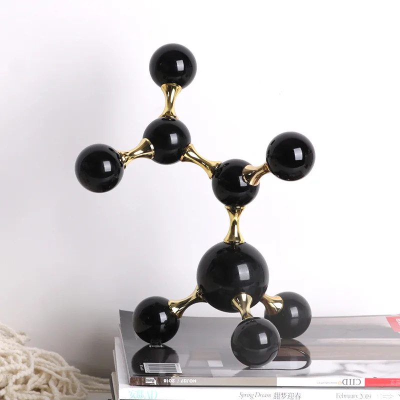 

Crystal Material Geometric Molecular Ball Jewelry Electroplating Metal Glass Sculpture Display Statues Home Accessories Crafts