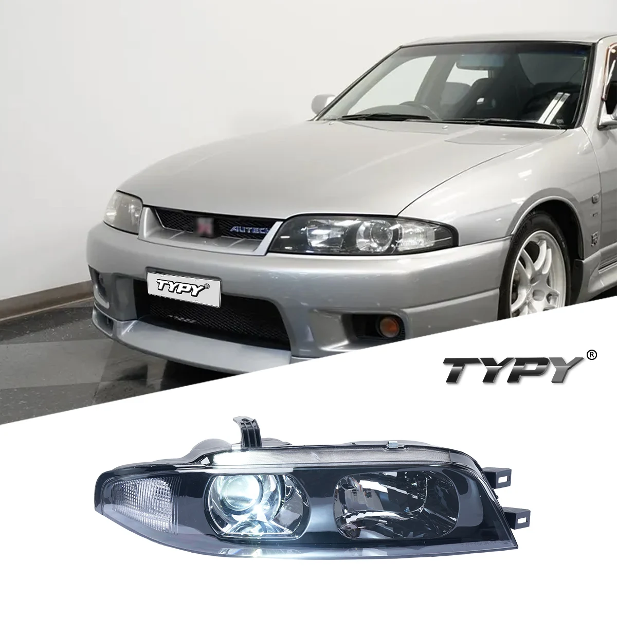 

TYPY Car For Nissan GT-R R33 Headlight 1995-1998 Upgrade Modified to New DRL Dynamic Turn Signal LED Headlight Auto Accessories