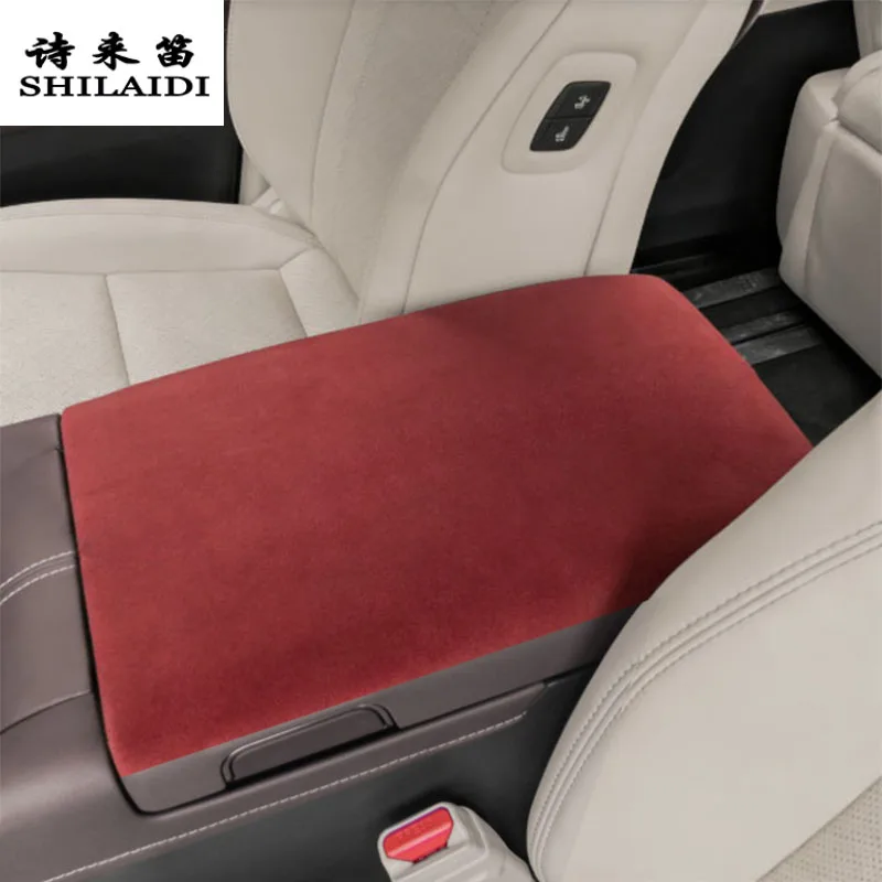 

Suede leather Car Wrapping ABS For Toyota Alphard Vellfire 40 Series 2024 Center Console Stowing Tidying Armrest Box Cover Trim