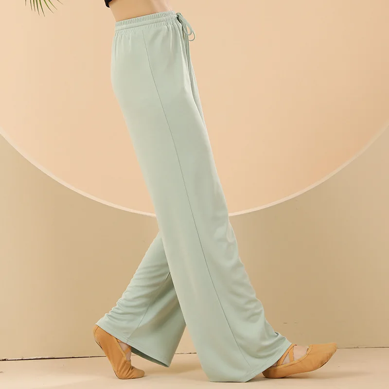 Women Dance Pant Loose Drawstring Classical Dancer Basic Wear Copperammoniasilk Cloud Trouser Chinese Folk Clothes Big Size 2XL