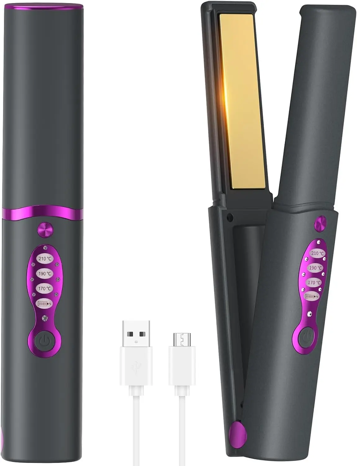 Cordless Hair Straightener, Portable Straightener 2 in 1 for Hair Straightening and Curling,5000mAh Mini Travel Hair Straight