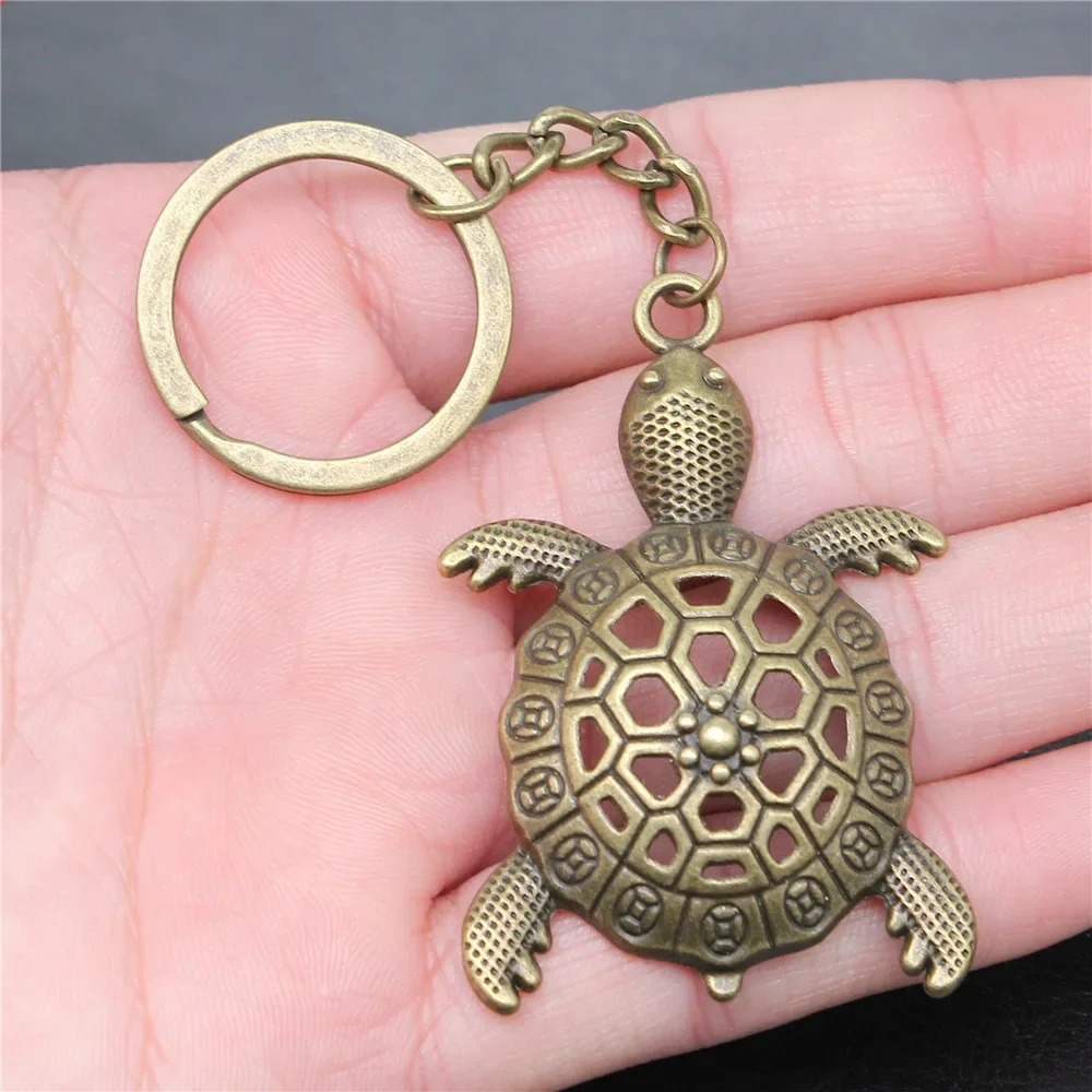 Gifts, Travel Souvenirs, Popular Accessories Vintage Large Turtle Graphic Metal Key Chain Tortoise Pendant Key Chain Pendant