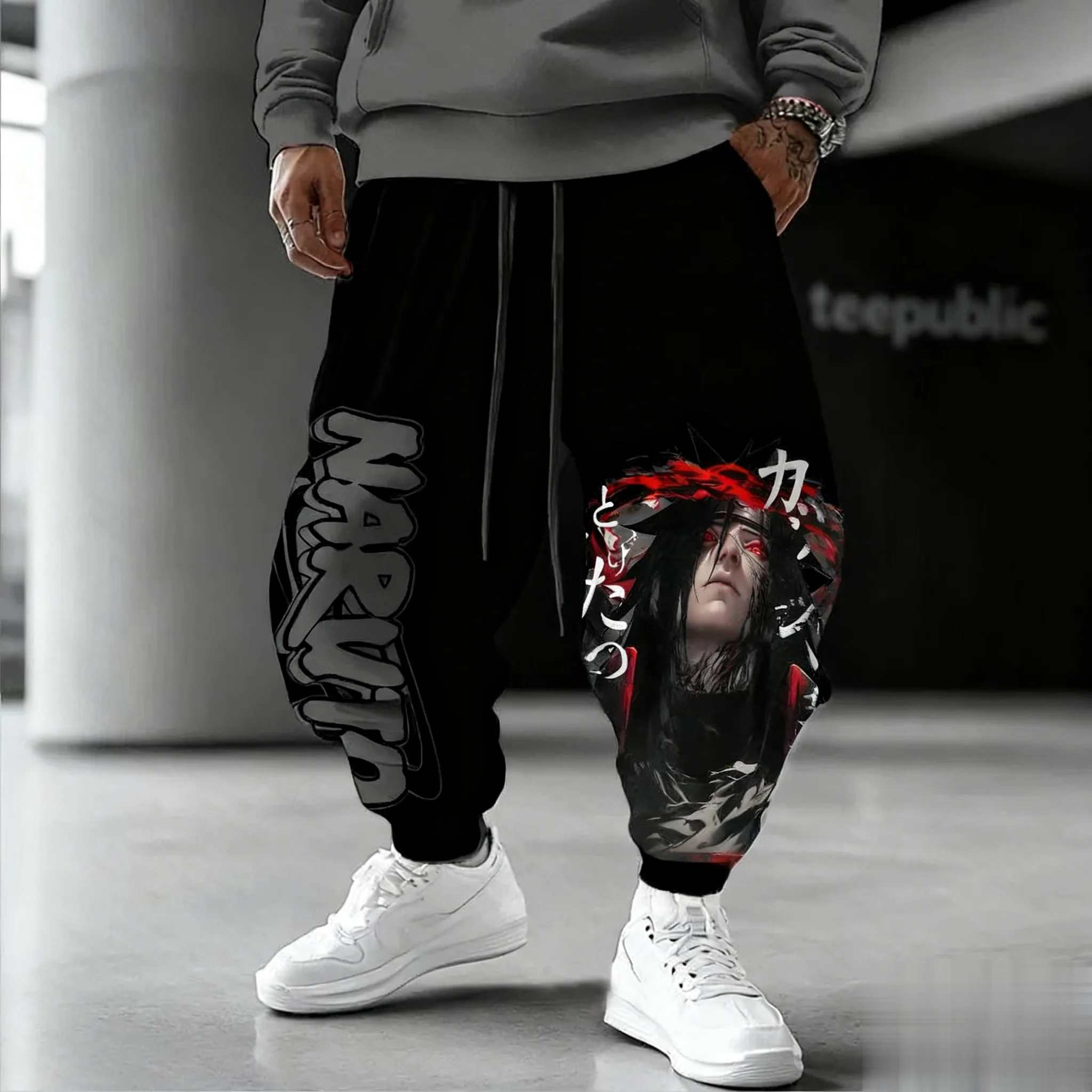 Naruto Anime hommes pantalons de survêtement ample Streetwear pantalon de survêtement décontracté Manga imprimé graphique printemps été mode Hip Hop pantalon Y2k