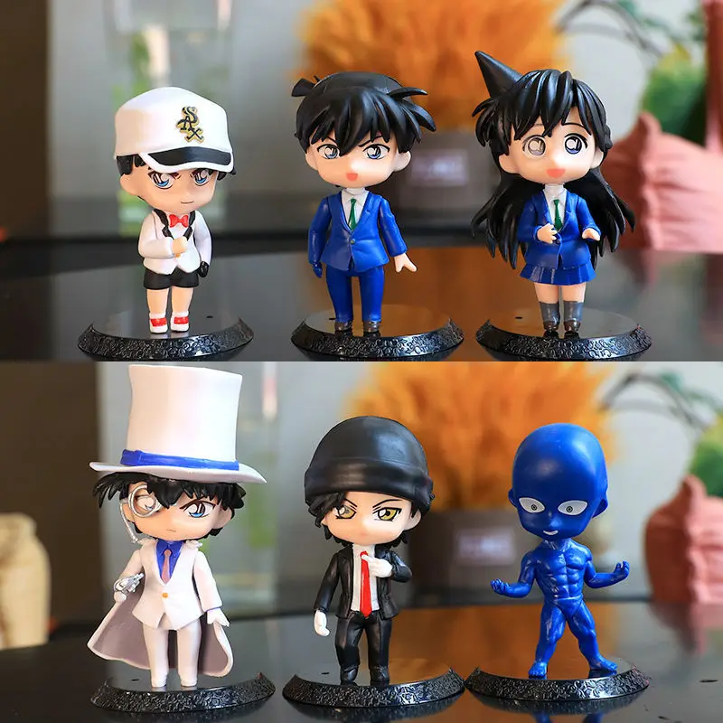 6pcs/zestaw detektyw Conan zabawki figurki akcji dla dzieci Kuroba Kaito Akai Shuuichi Haibara Ai Hattori Heiji prezent kolekcjonerski lalki