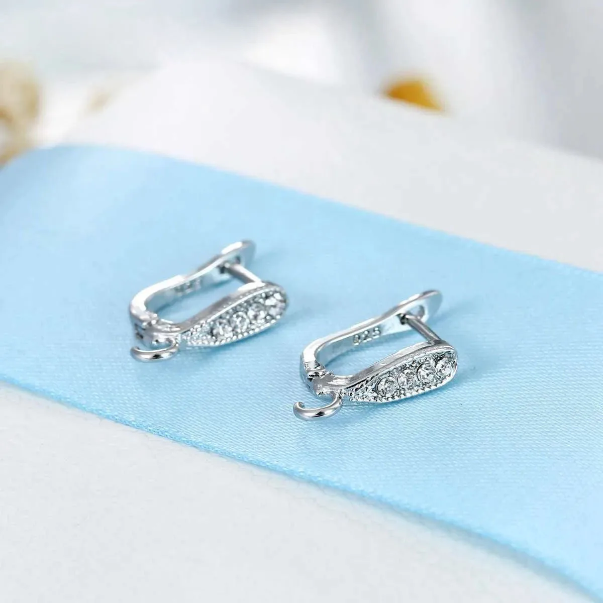Factory Price Trendy 925 Sterling Silver Color Earring Findings U-Shape Earrings Accessory Fashion Jewelry Findings For DIY