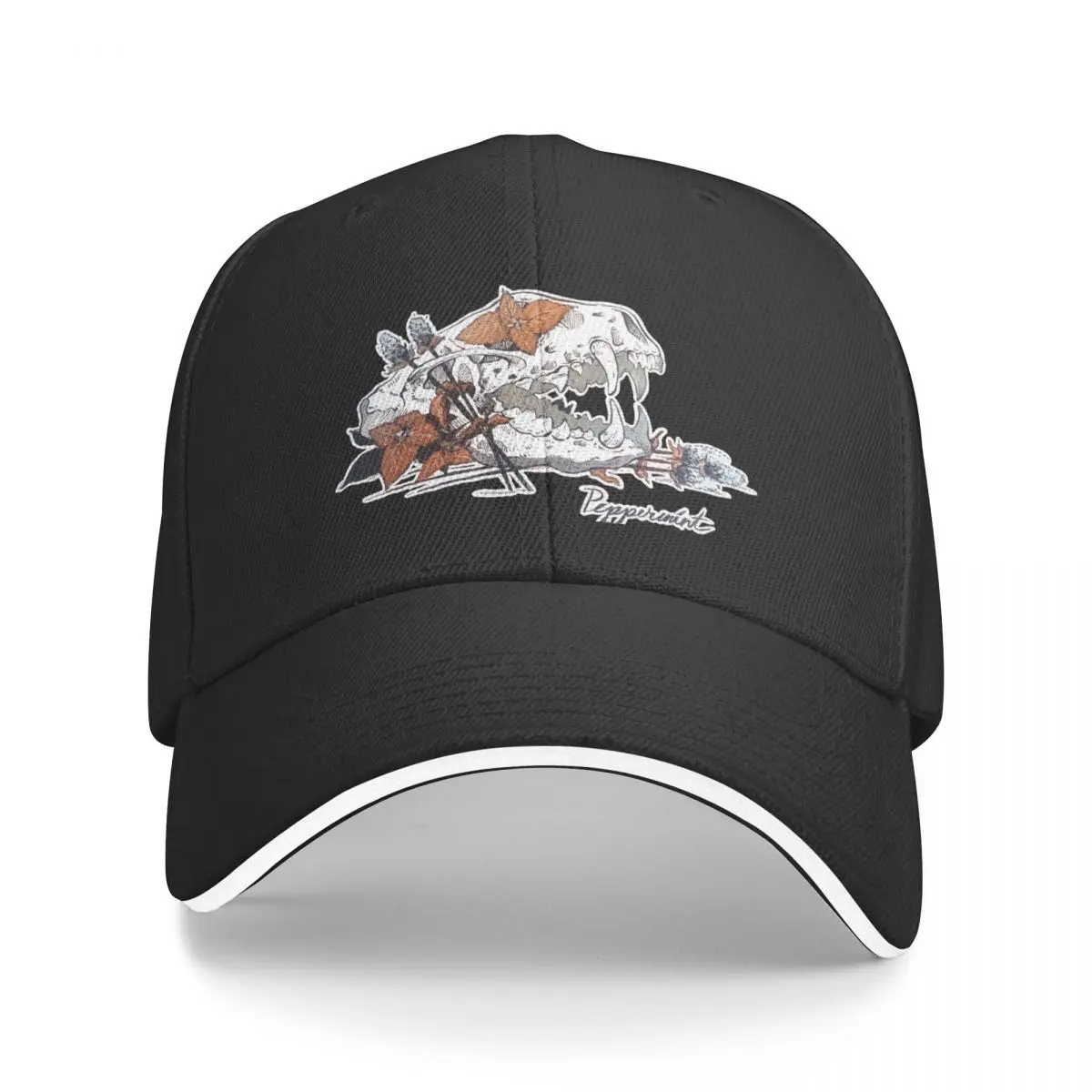 MorbidiTea - Peppermint with Skunk Skull Baseball Cap Custom Cap Streetwear Rugby For Women Men's