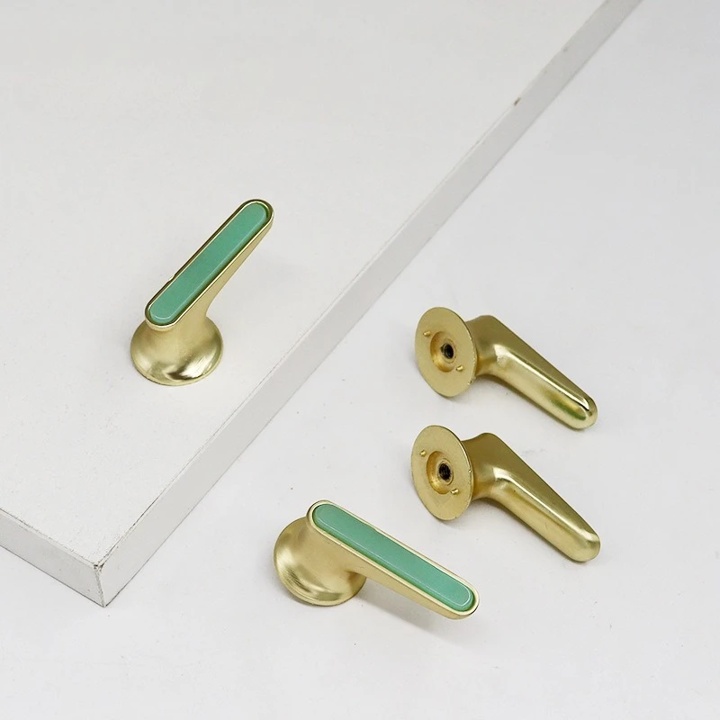 Zinc alloy table and cabinet pull handle, L-shaped acrylic sticker, solid single-hole shoe cabinet drawer door handle