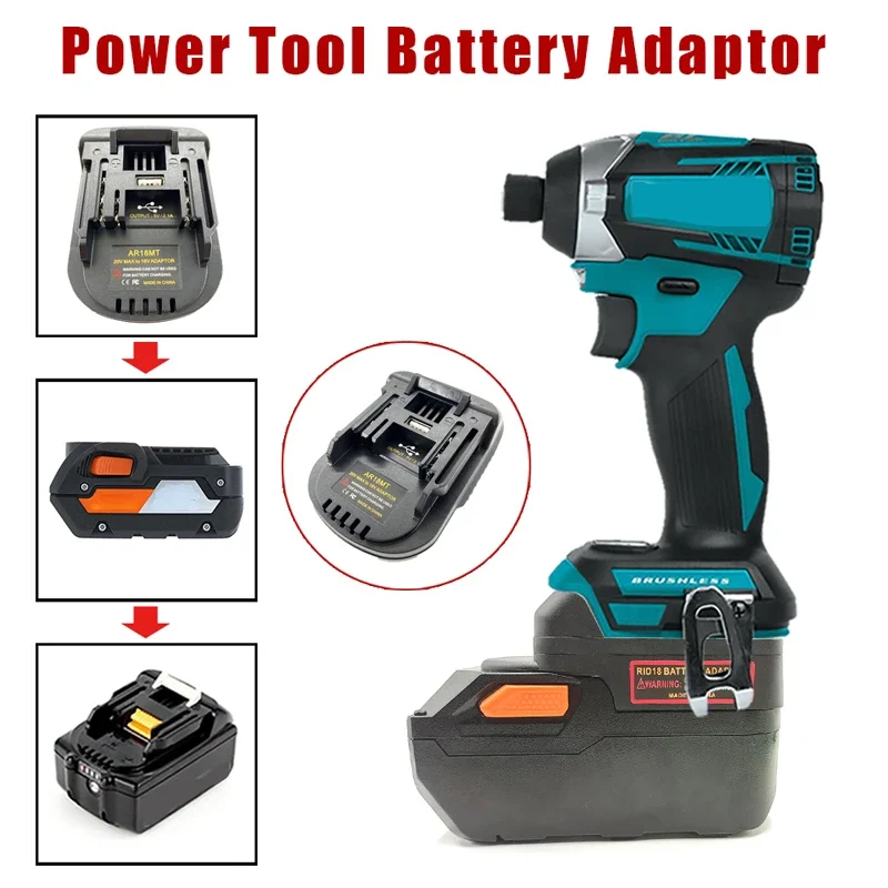 Imagem -03 - Conversor de Adaptador de Bateria para Makita para Ridgid Aeg para Ridgid aw para Makita para Ridgid Aeger para Milwaukee Uso de Ferramenta Elétrica