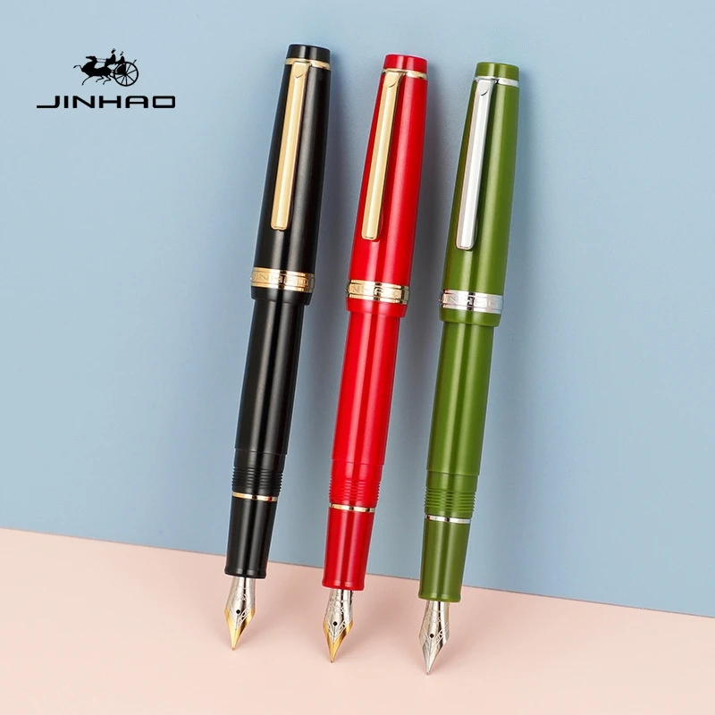 16 Styles Jinhao 82 Series Fountain Pen Acrylic F 0.5mm Nib School Office Supplies Business Writing Ink Pens Gold/Silver Clip