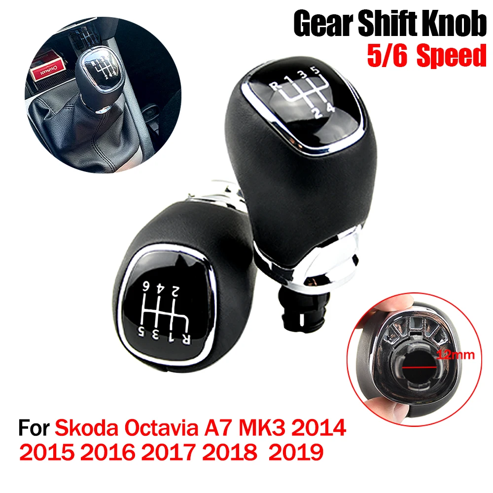 

New 5/6 Speed Manual Gear Stick Shift Knob For For Skoda Octavia A7 MK3 2014 2015 2016 2017 2018 2019