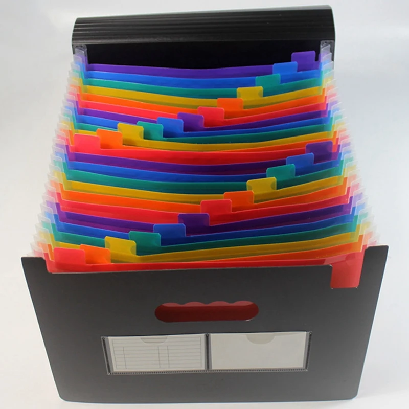 Klip Organ 24 lapis rak penyimpanan Desktop kapasitas besar rak uji siswa Folder klasifikasi kertas catatan Folder Data