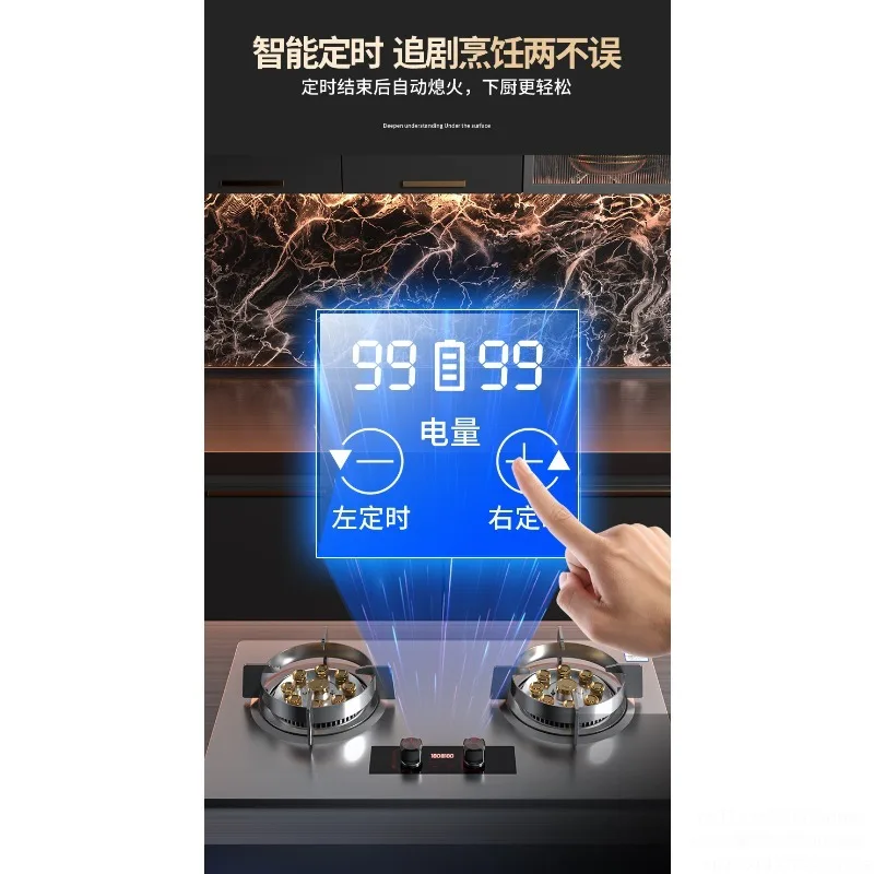 Large Firepower Gas Stove Double Stove Household Kitchen Natural  Desktop Liquefied  Embedded Energy-saving Gas Stove