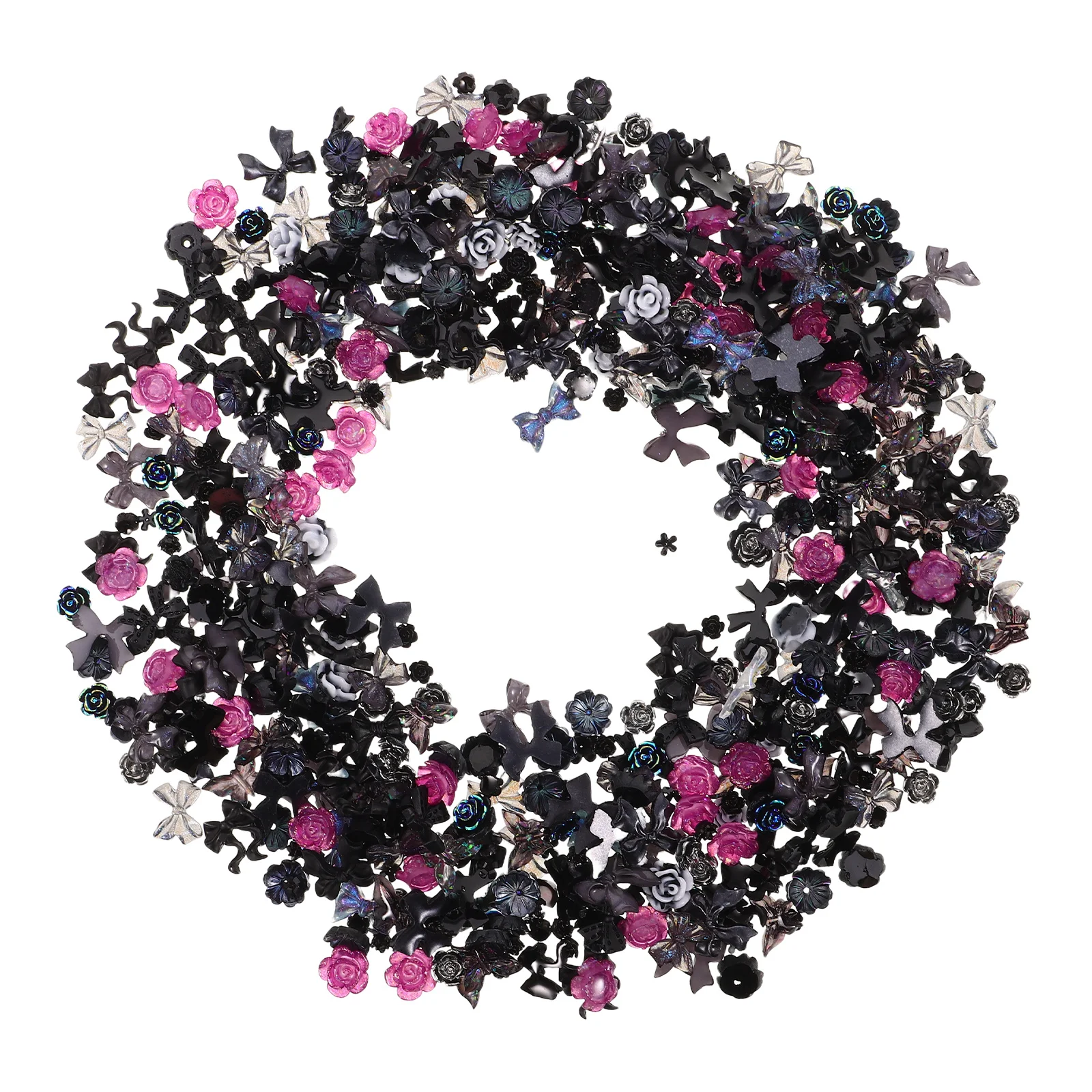 

400Pcs Resin Nail Art Embellishments Bow Flower Charms DIY Manicure Decoration Flatback Nail Craft Accessories Jewelry Supplies