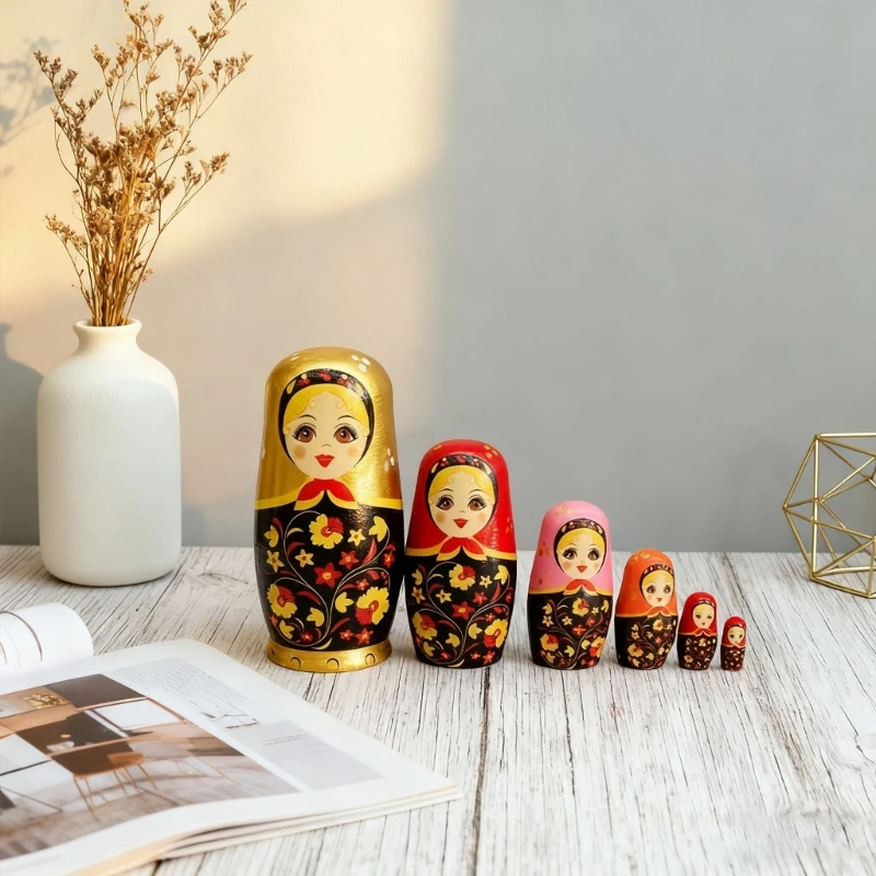 Đồ chơi xếp chồng giáo dục búp bê làm tổ truyền thống của Nga 6 lớp Matryoshka