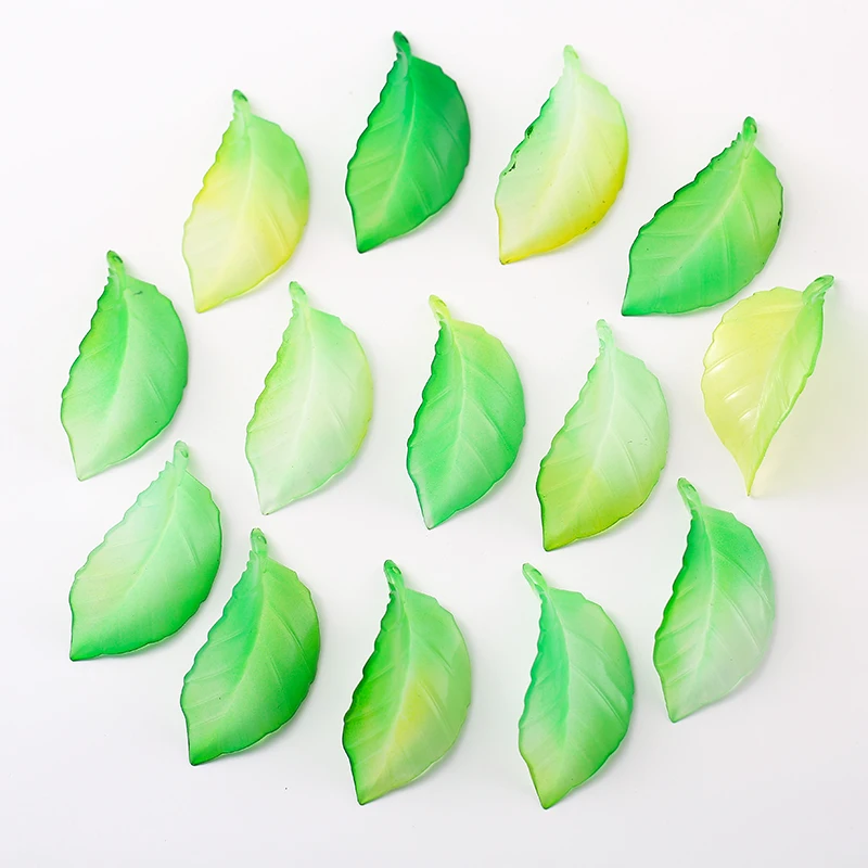 Rollo de hoja de plátano verde acrílico, pétalos de pétalos hechos a mano, Material de flor de peonía DIY, accesorios de 50g, 30x55mm