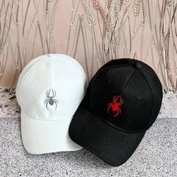 Spider couple baseball cap set embroidered black and white casual dad hat lightweight adjustable casual golf sun hat suitable fo