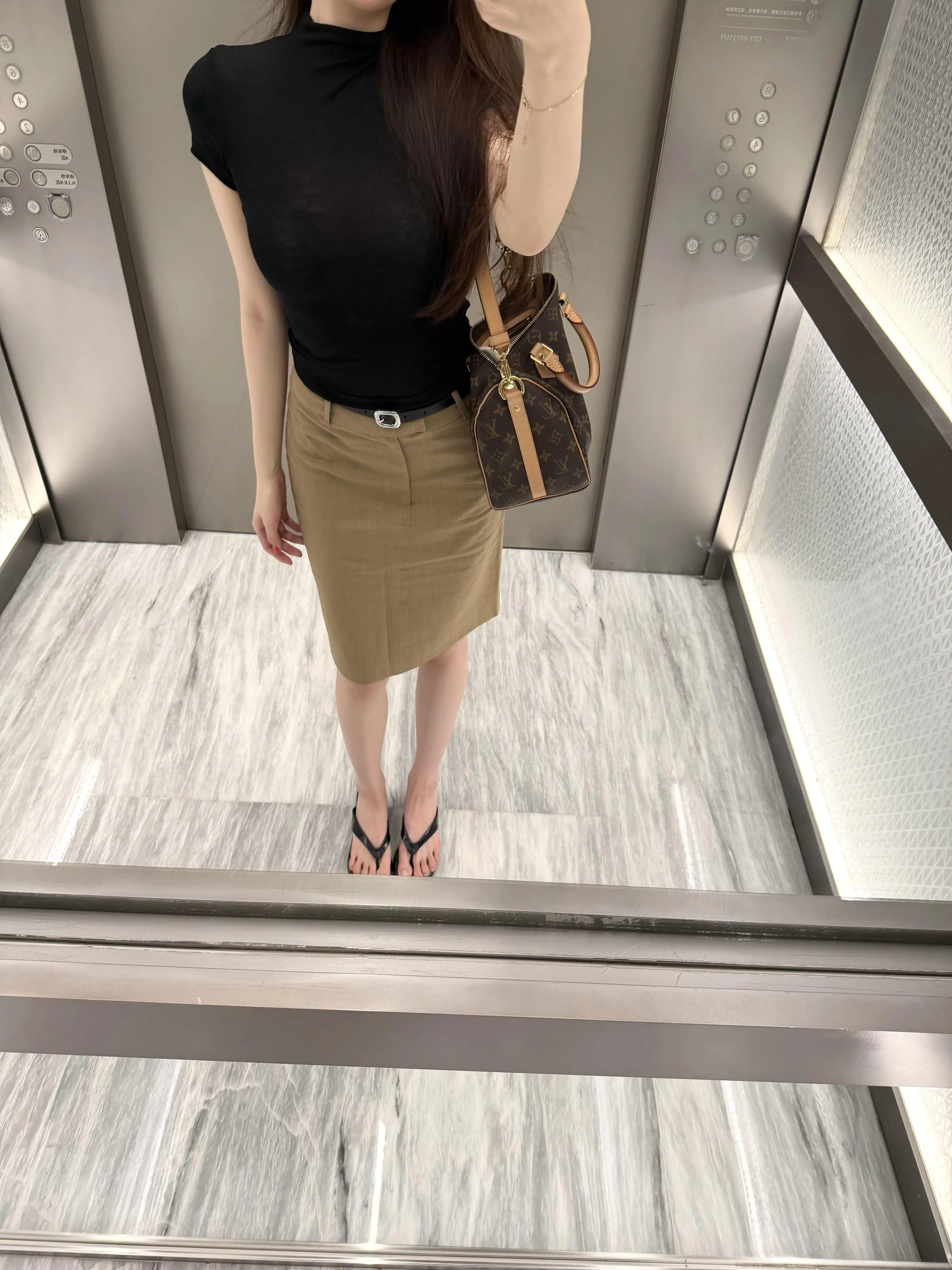 Retro Kaki Linen Skirt Half-length Casual Suit Women's Spring Summer New Style All-match mid Waist Split City Commute Skirt