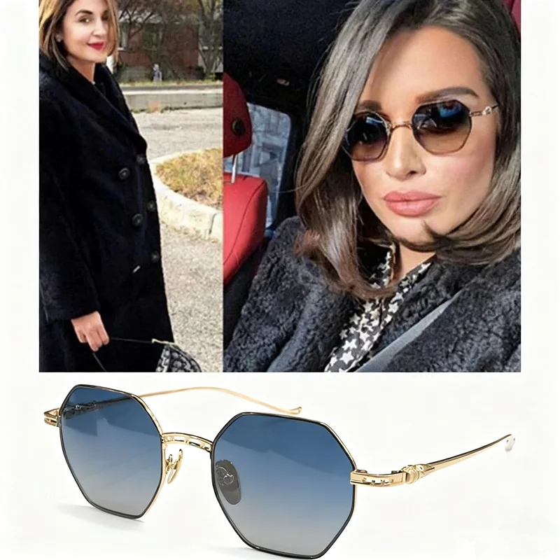 

25 New Style Diamond Shaped Titanium Sunglasses UV400 for Women49-20Gradient Tinted Glasses Lightweight Ornaments Adumbrals A ev