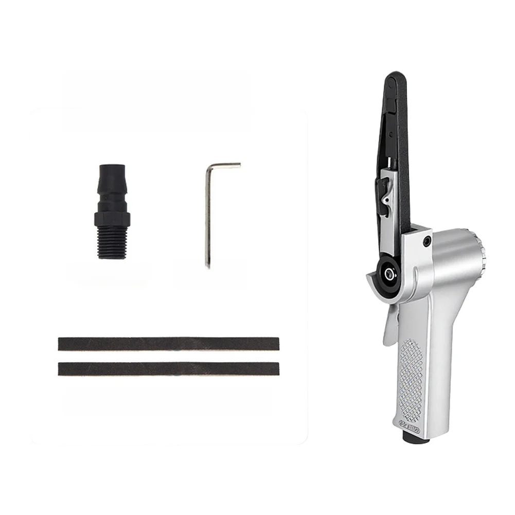 Lightweight Air Belt Sander for Tight Space Metal Grinding Polishing and Deburring with 10mm Belt and 165mm Working Length
