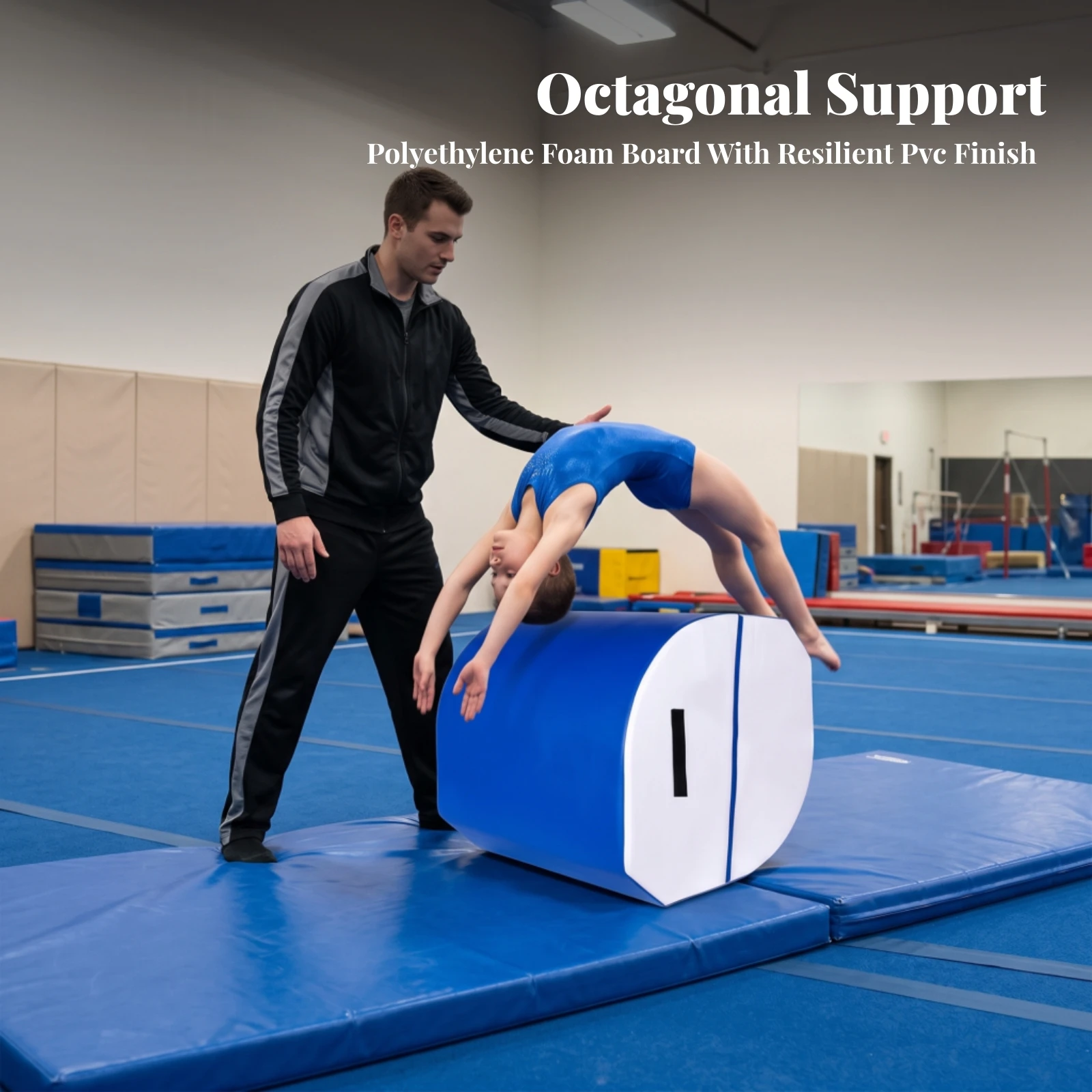 Back Handspring Training Aid Sturdy Gymnastics Training Barrel with Handle Gymnastics Tumble Roller High-Density for Gymnasts
