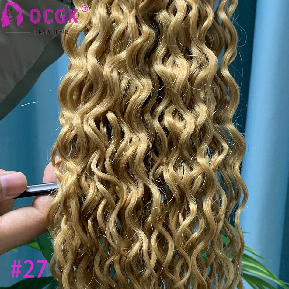 OCGK Water Wave Nano Ring Hair Extensions Echt haar Micro Bead Hair Extensions 100% echt menselijk haar Natuurlijk zwart - afbeelding 1