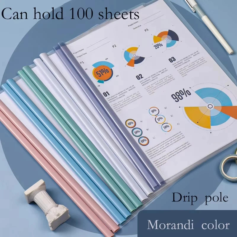 5pc/set A4 Transparent Folder Thickened Waterproof Multifunction Folder Office School Student Document Storage Supplies Folder