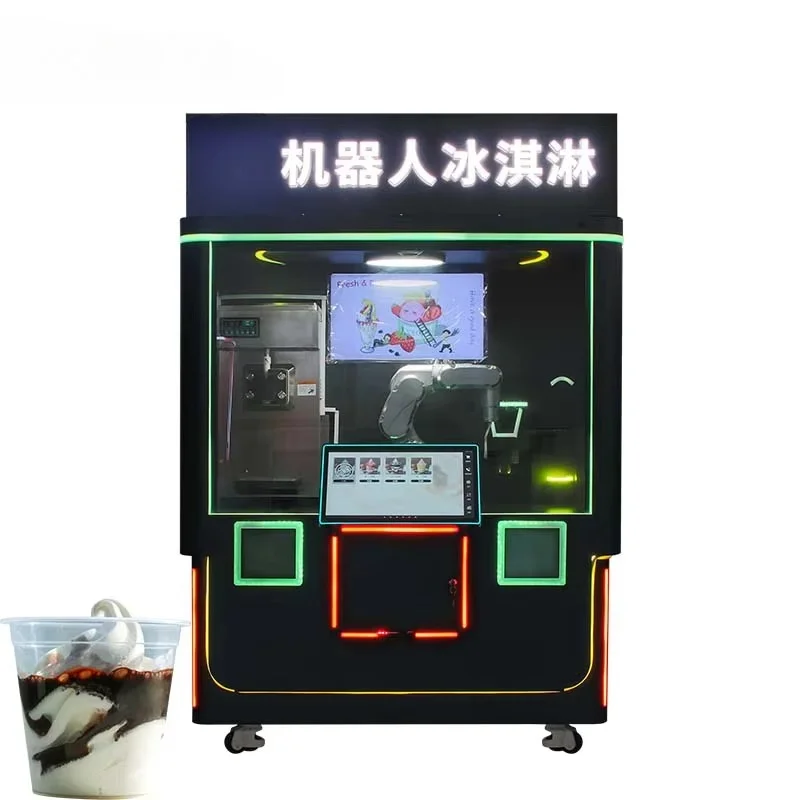 24 Hour Ice Cream Robot Smart Self Service Ice Cream Vending Machine Automatic Soft Serve Machine for Mall Shop