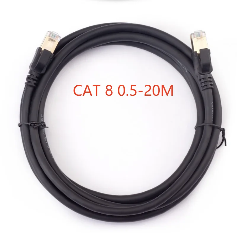 Cat 8 Ethernet Round Cable LAN Network Cat8 Rj45 Speed Network Cable 40Gbps Flat Cable 2000Mhz 26AWG For Router Pc Ps4 Tv Laptop