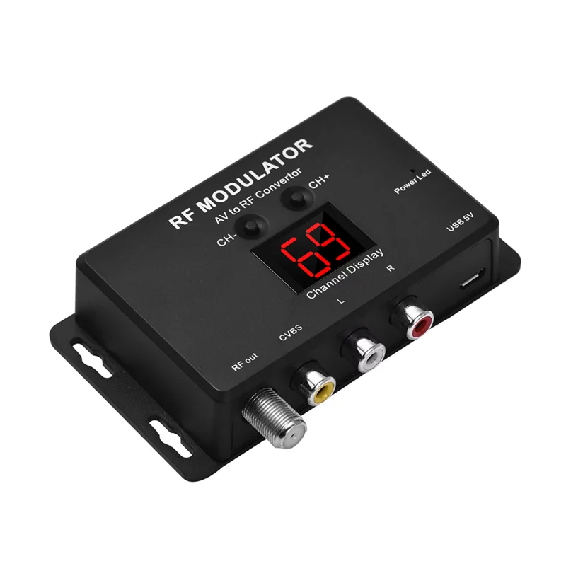 -ABAB RM06 RF Modulator AV To RF Converter Digital Display