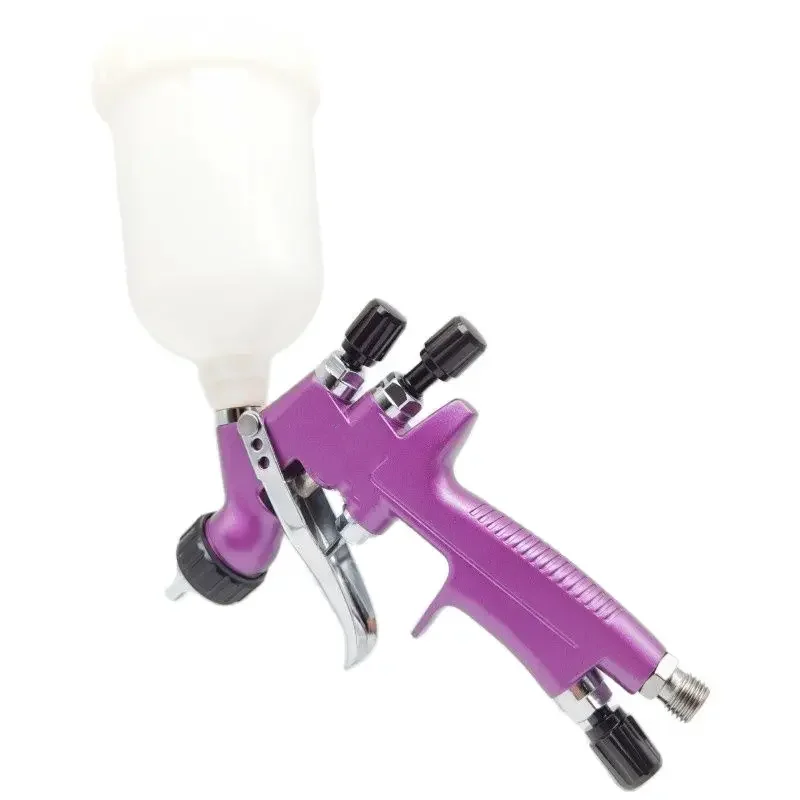 Mini Pistola Pulverizadora com Bico 1.0 1.2 mm com Adaptador 250cc Copo de Plástico Pistola de Reparo Pintura de Carro Aerógrafo para Pintura de Carro