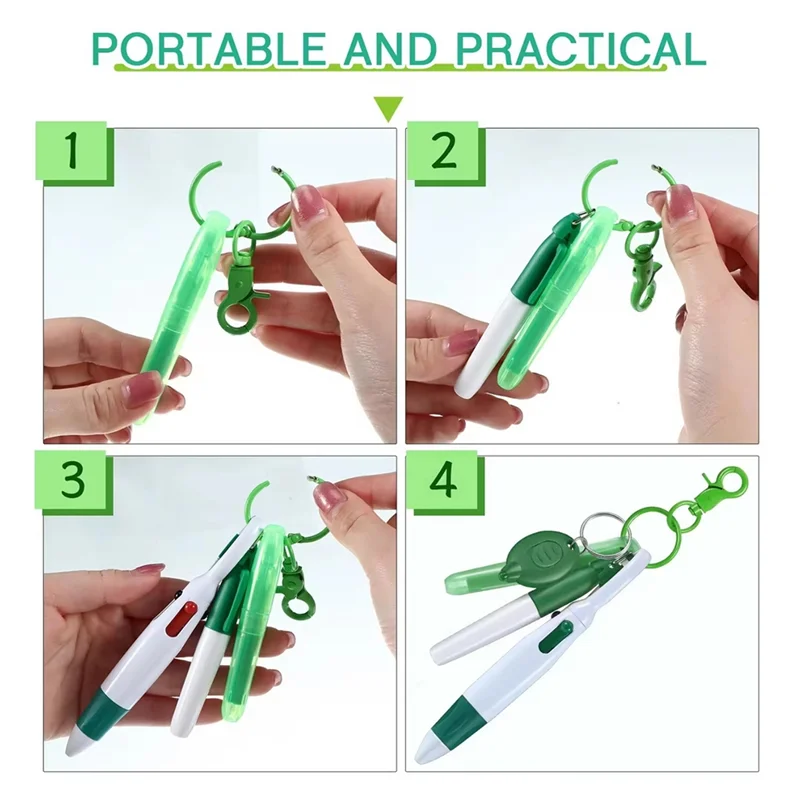 مجموعة أقلام GW-Nursse، قلم بكرة الشارة يتضمن قلم تحديد دائم وسلسلة مفاتيح LED وقلم كروي و6 مجموعات #3