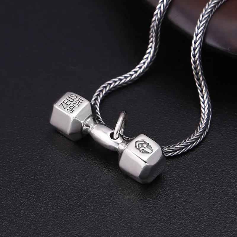 sterling silver jewelry american popular simple dumbbell letters men and women pendant thai silver fashion retro pendant