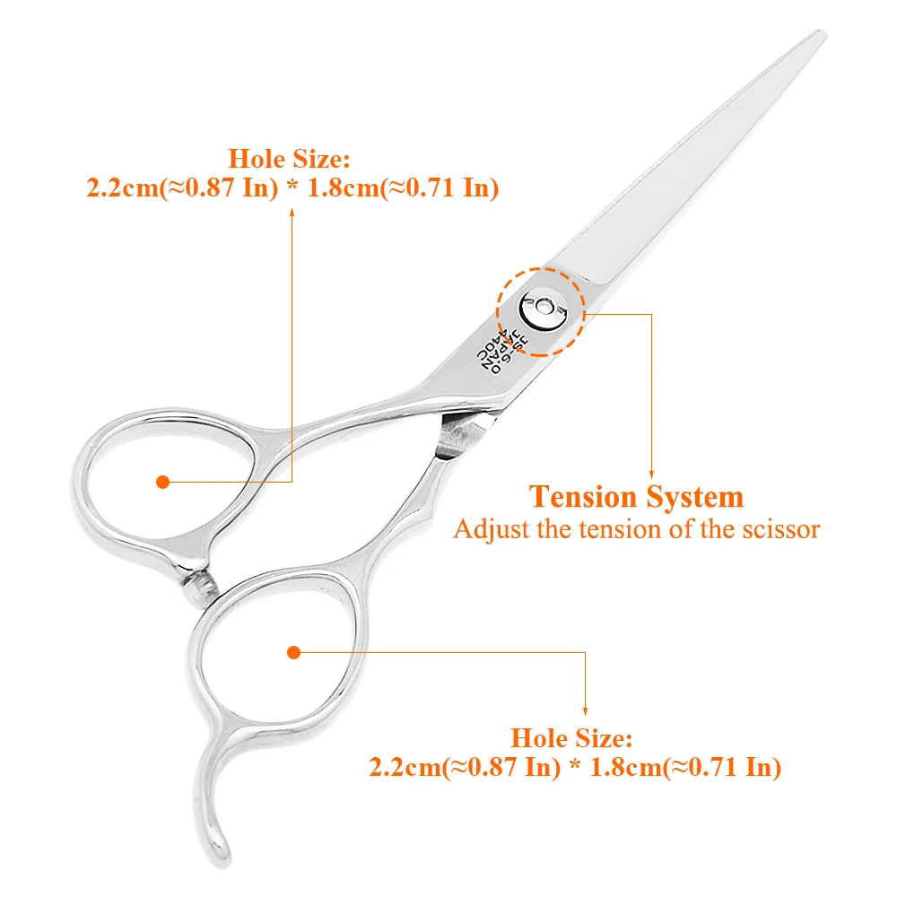 5,5" 6,0" Linkshändiges Profi-Haarscheren-Set aus japanischem Stahl für Friseure – Schneide- und Effilierscheren für Haarstyling A0045A – Detail 2