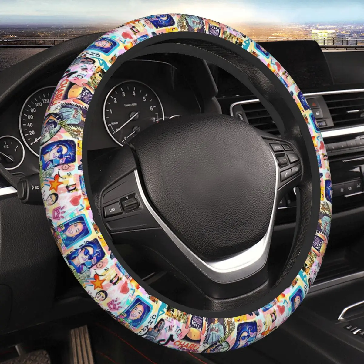 

Charli Damelio , Cool Design Thickening Car Steering Wheel Cover 38cm Universal Suitable Car-styling Car Accessories