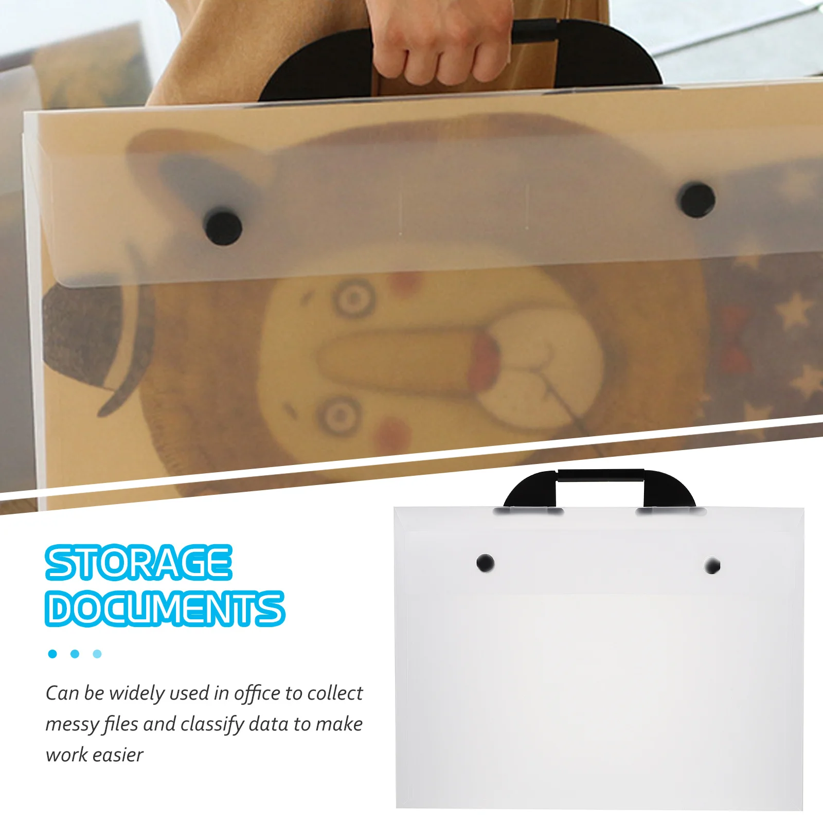 Borsa per opere d'arte portatile A3 Portafoglio con design a bottoni in materiale plastico di alta qualità per documenti per esami pesanti, materiali artistici