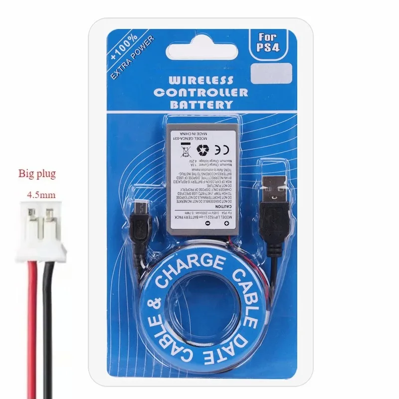 LIP1522 2000mah Controller Rechargeable Battery with Cable for PS4 PS4 Pro Replacement Gamepad Batteries