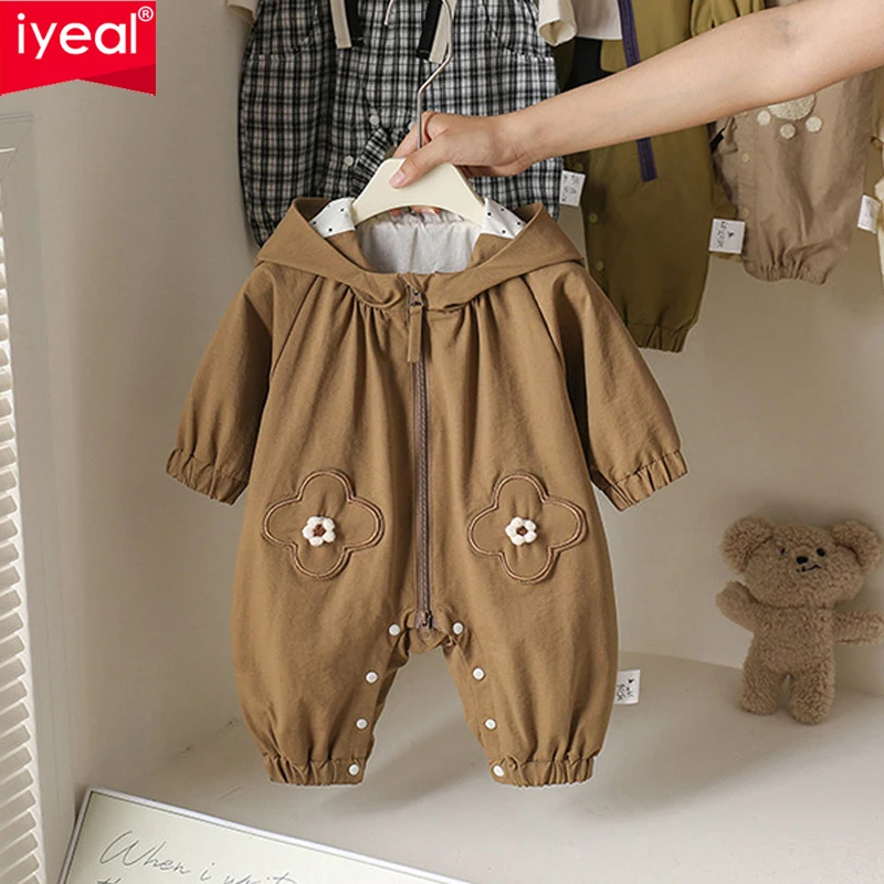 IYEAL Spring Autumn Baby Jumpsuit Cartoon Super Cute Newborn Long Sleeved Jacket 1-Year-Old Baby Outdoor Clothes