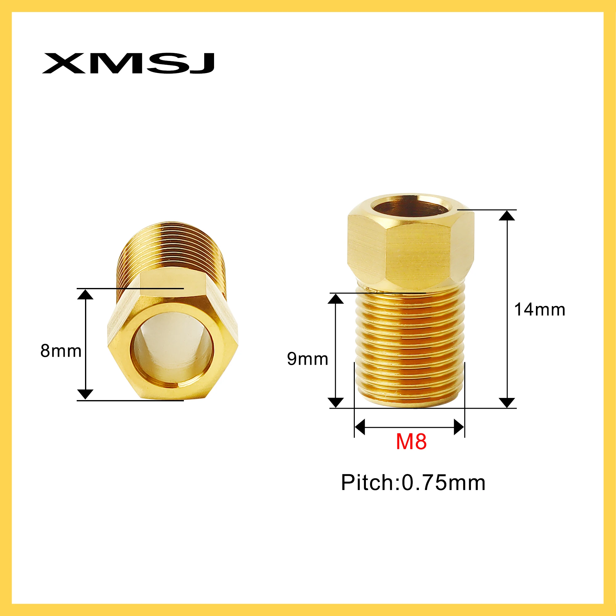 XMSJ M8 Bicycle Hydraulic Hose Titanium Bolt Disc Brake Oil Tube Connection Screw Brake Tubing Bolt  For-Shimano/A/VID/GUIDE