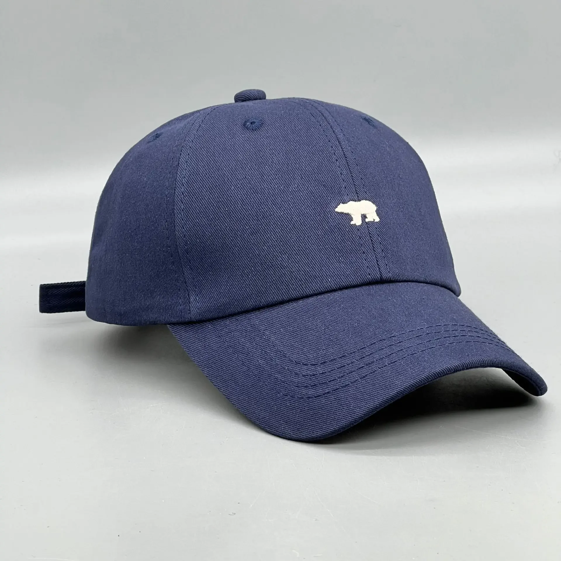 Polar Bear Embroidery Sun Hat Cotton Baseball Cap Lightweight UV Protection for Spring Summer Fall