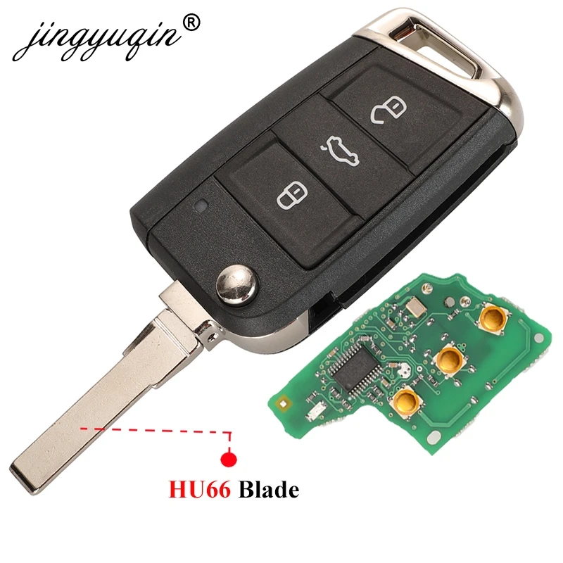 Kluczyk zdalnego sterowania 434MHz Megamos AES MQB do VW Seat Leon Ateca Golf7 MK7 Touran Polo Tiguan Skoda Octavia 5G 6959752 AB BB 6V 0959752 — zdjęcie 3