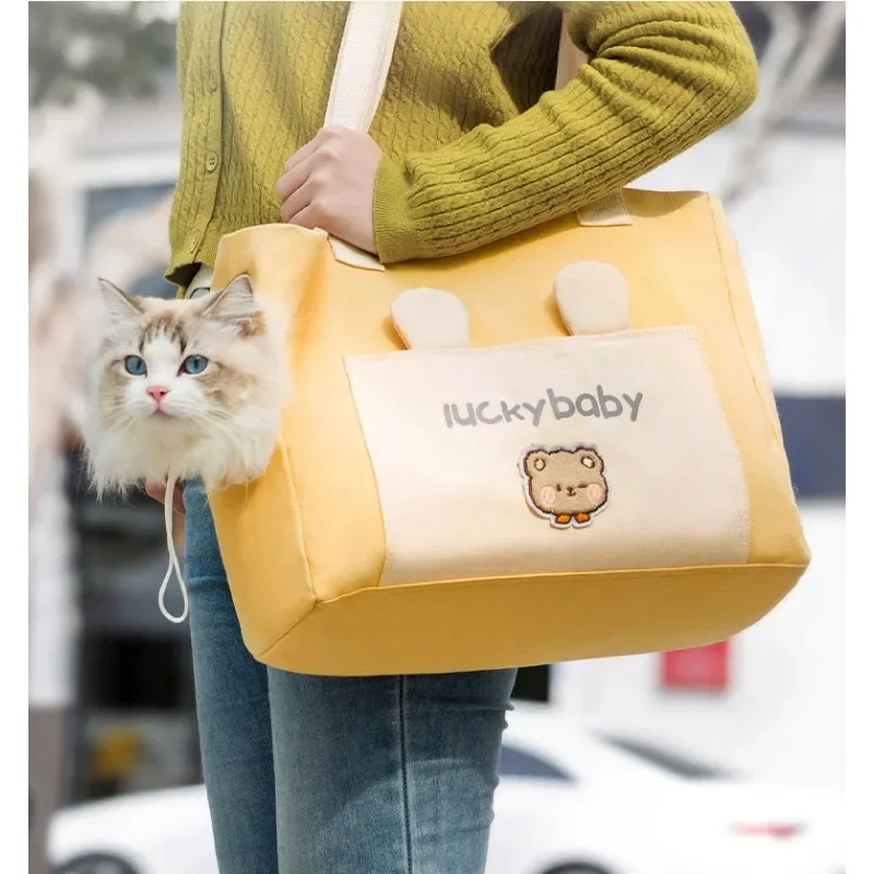 Cross-body cat bag outing dog bag adjustable large-capacity breathable cat bag handbag portable pet travel