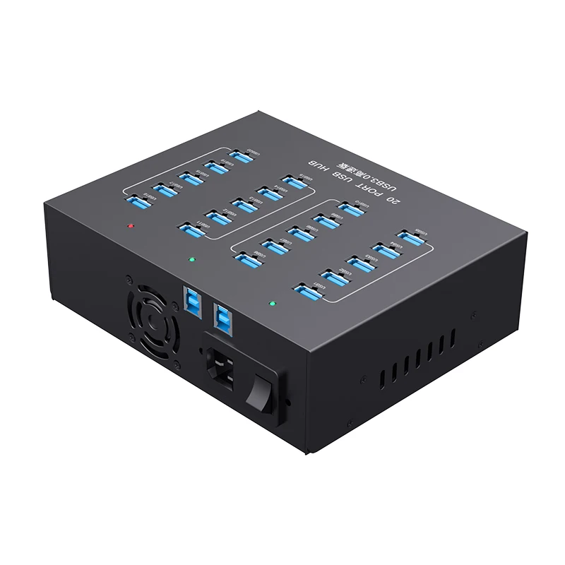 Sipolar A-213P Industrial 20 Port 100V-240V USB 3.0 hub High speed Charger Hub build in 5V 22A power adapter EU AU UK US Plug