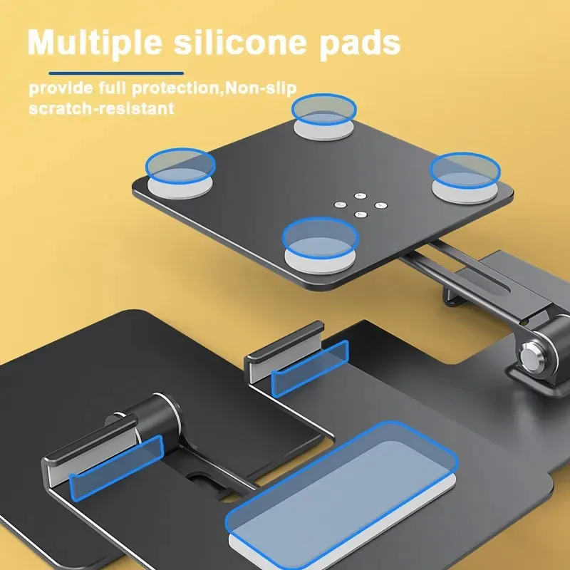 Foldable Carbon Steel Mobile Phone & Tablet Stand Holder Adjustable for Home Living & Office Use