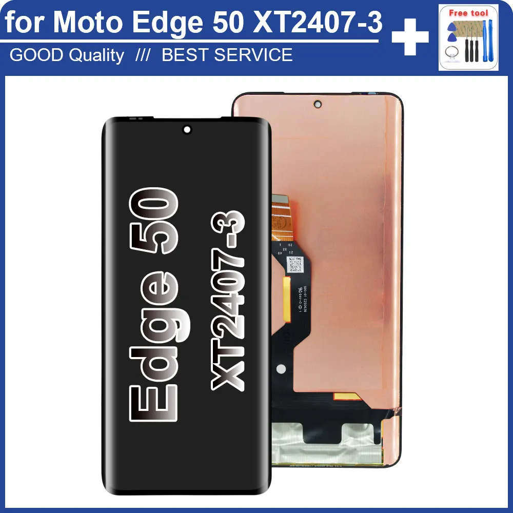 

New AMOLED LCD for Motorola Edge 50 XT2407-3 LCD Display Touch Screen Digitizer for Moto Edge 50 LCD Replacement With Frame