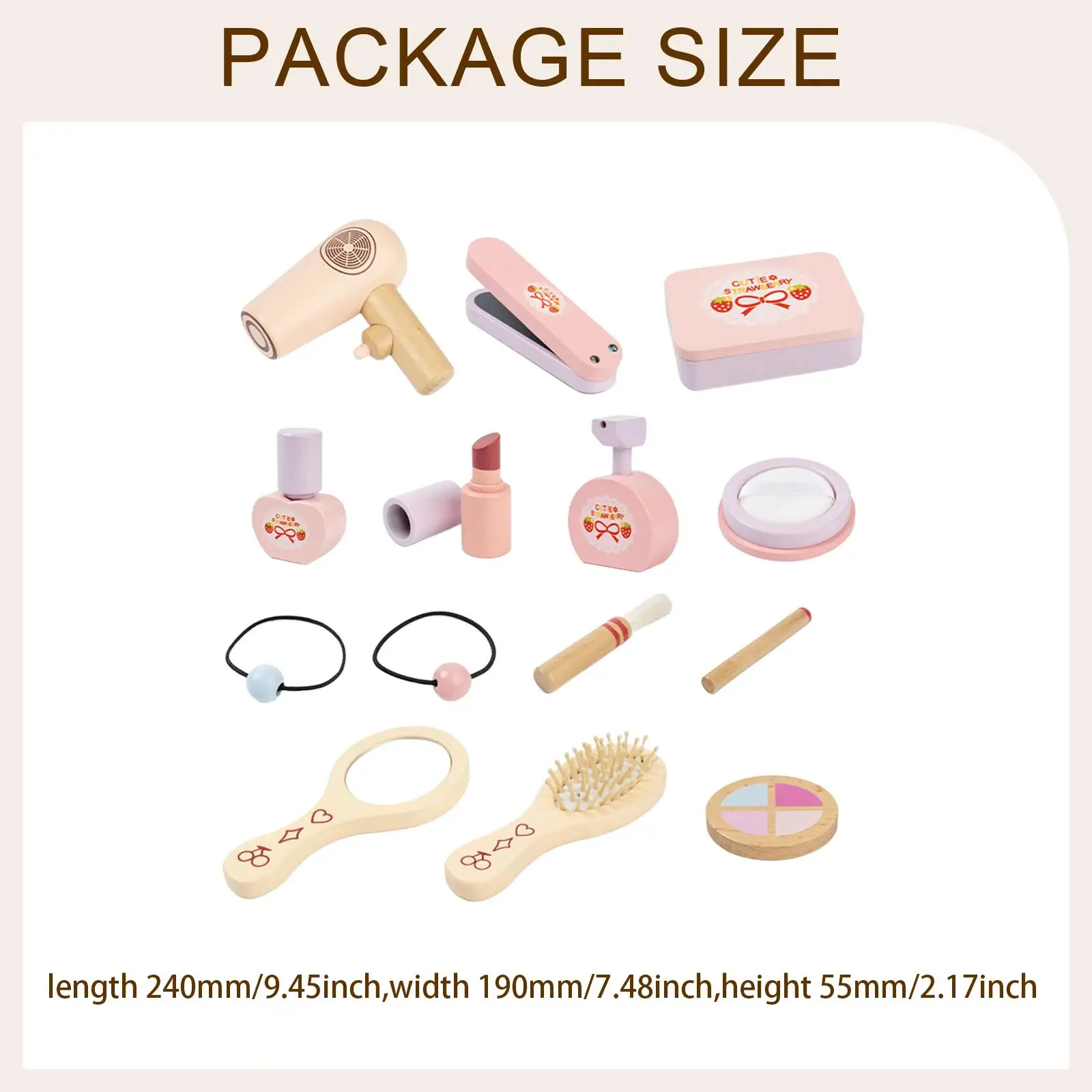 Fantasiespel Make-up Schoonheidsset voor kleine meisjes Rollenspel Vroeg leren Houten make-upset voor verjaardagsspeelgoed Cadeaufeestmeisjes