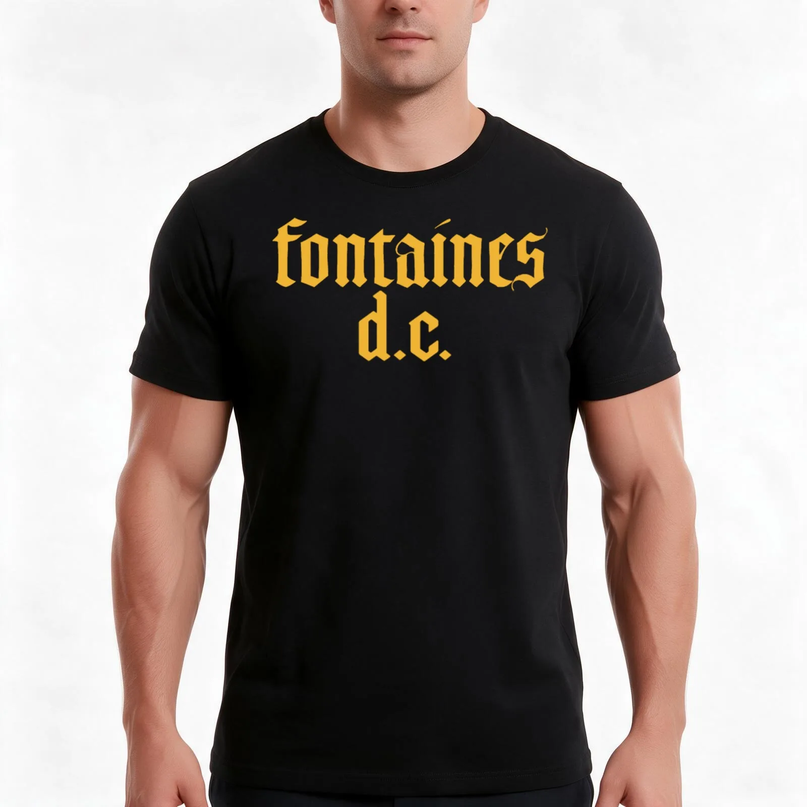 Fontaines D.C. Logo Tee (smaller logo) T-Shirt, Summer Casual Cotton Tee, Oversized Streetwear Tops, Vintage Graphic Print